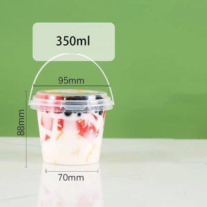ถังพลาสติกใสขนาด16ออนซ์24ออนซ์32ออนซ์ผนังชั้นเดียวสำหรับอาหารถ้วยชาน้ำผลไม้ออกแบบโลโก้ได้ตามต้องการ - Product Image 3