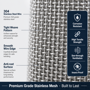 Zanzariera in Rete di Acciaio Inossidabile per Porte e Finestre, Montaggio <span class=keywords><strong>a</strong></span> Telaio, Protezione da Insetti, Vendita all'Ingrosso - Product Image 3