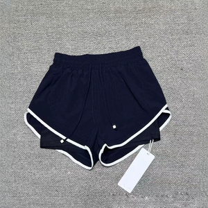 Shorts Deportivos de Doble Capa para <span class=keywords><strong>Mujer</strong></span>, Cintura Alta, Cordón Ajustable, Anti-Transparentes, Secado Rápido, Ribete en Contraste, para Correr, Gimnasio, Yoga y Entrenamiento - Product Image 2