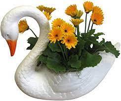 Винтажная Современная керамическая Цветочная ваза в форме белого лебедя с золотой каймой - Product Image 5