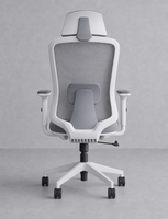 Chaise de bureau pivotante réglable à dossier haut de conception moderne gris avec appui-tête