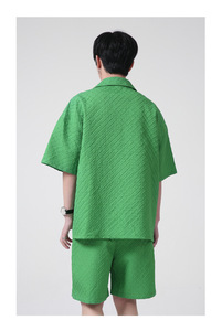 Ensemble de shorts pour hommes, tendance estivale, surdimensionné, avec logo personnalisé, imprimé, motif, blanc - Product Image 4