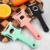 Pisau Paring baja tahan karat 3-in-1, alat dapur plastik PP multifungsi alat serut Melon Planer sayuran Manual