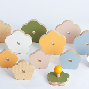 Wooden Flower Pegboard <b>Shelf</b> Supports Morandi Colors <b>Pine</b> Material Easy Installation For Wall Storage Organization - Product Image 1