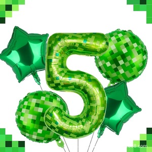 Nuevos Globos Digitales Verdes de 40 Pulgadas con Diseño de <span class=keywords><strong>Minecraft</strong></span>, Globos Temáticos para Fiestas Infantiles, Globos de Aluminio al por Mayor - Product Image 5