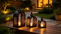 Bougie électronique LED personnalisée, taille et couleur sur mesure, lanterne décorative vintage à suspendre pour la table, pour mariage, décoration intérieure et extérieure