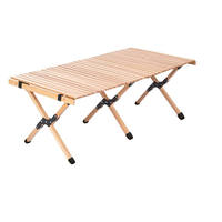 Table pliante d'extérieur en alliage d'aluminium, surface enroulable, portable, pour pique-nique familial et camping, vente en gros