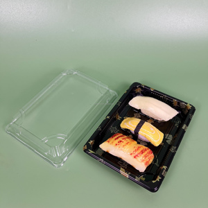 Maple Custom Logo <strong>Rectangular</strong> <strong>Clear</strong> Sushi Tray Sashimi Packaging Box Food Takeout Packaging <strong>Container</strong> Salmon Sushi Box - Product Image 3