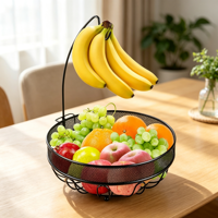 Panier de rangement en fil métallique pour fruits avec poignées, idéal pour aliments, boissons, garde-manger et comptoirs de cuisine
