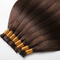 Cheveux humains vierges péruviens naturels européens doublement étirés et lisses, sans trame, en vrac pour tressage et extensions capillaires
