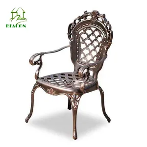 批发便宜的现代王座椅子豪华高背铝压铸户外桌椅