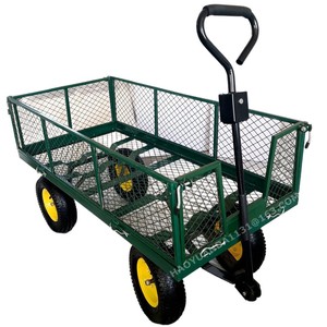 Chariot de jardin OEM 1235X615X1035mm en acier carbone pliable avec filet et 4 roues pour usage extérieur - Product Image 5