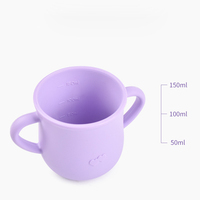 Ensemble de gobelets d'apprentissage multifonctionnels en silicone pour enfants et bébés avec couvercles ou pailles pour l'alimentation et les collations, âges 1-4