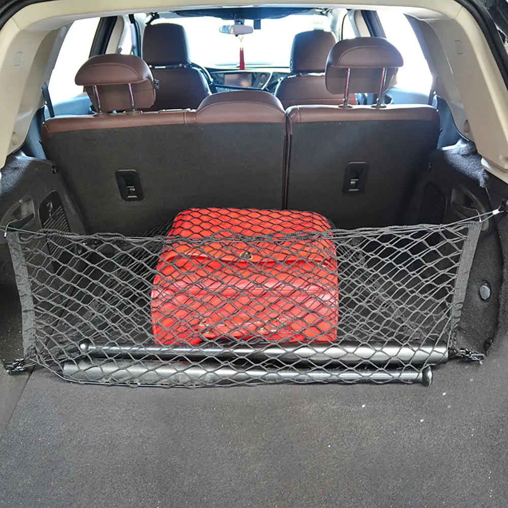 Bagasi Belakang Mobil Kursi Belakang Tali Elastis Net Boot Mobil Organizer Saku Cargo Net Mesh Penyimpanan Mobil Menerima Mengatur Net