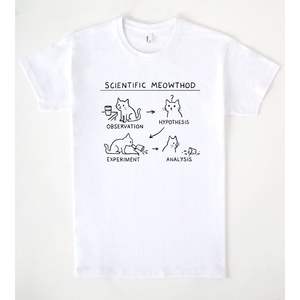 Camiseta Scientific Meowthod con diagrama científico de gatos, unisex, talla para adultos M L XL XXL - Product Image 2