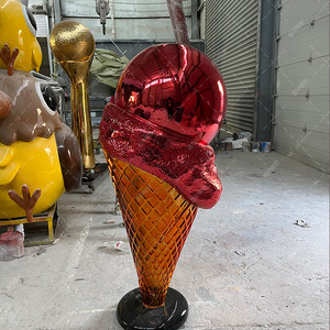 Escultura de Helado Electrochapada de Fibra de Vidrio para Montaje en Suelo Exterior, Figura Decorativa - Product Image 2