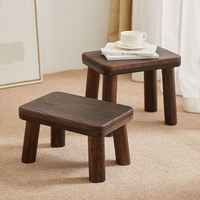 Tabouret réglable en bois massif style ferme, petit banc pour salon, repose-pieds pour chaussures, chambre, école, appartement, mobilier