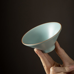Ru Kiln Ceramic <b>Teacup</b> Single Cup Porcelain Tasting Cup For Kung Fu Tea Set Afternoon Tea Use - Product Image 3