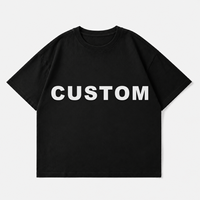 Kaos Pria Oversize Hitam Katun 220GSM Custom dengan Cetak Puff Tonal untuk Label Pribadi