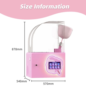 Máquina Expendedora de algodón de azúcar rosa, máquina expendedora automática de flores de bajo costo para fiestas, hogar, escuela, centro comercial, bares de aperitivos - Product Image 3