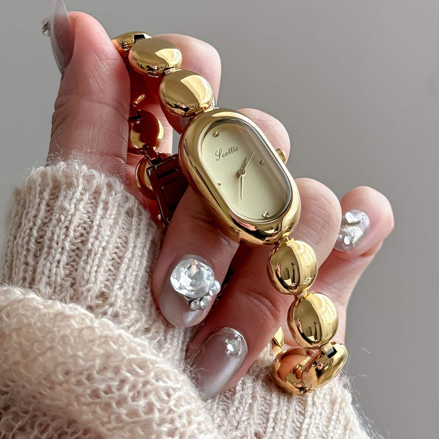 Luxury Diamond Quartz Watch Oval Simple Design 22mm Stainless Steel Band Glass Business Fashion Watch for Lady