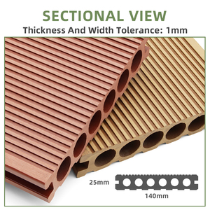 Plancher extérieur personnalisable de couleur de Decking de WPC de 25mm pour le patio commercial - Product Image 5