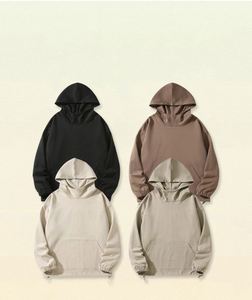 H5571 เสื้อฮู้ดดีไซน์ใหม่ ขายส่ง ผลิตตามสั่ง ผ้าคอตตอนผสม 450 กรัม คอสูง เสื้อฮู้ดเปล่าสำหรับผู้ชายและผู้หญิง - Product Image 4