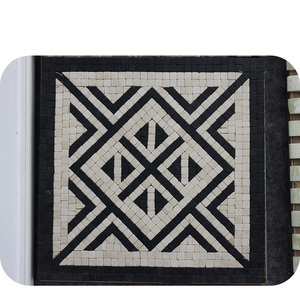 Nhà Máy Cung Cấp Đá Phiến Đen Mô Hình Vuông Sàn Đá Cẩm Thạch Huy Chương Gạch Mosaic Với Giá Tốt Nhất - Product Image 2