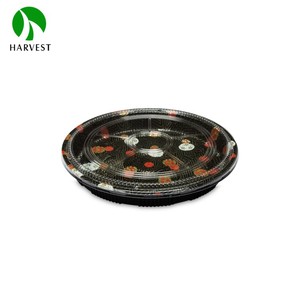 Plateau rond noir en plastique PET, de qualité alimentaire, <span class=keywords><strong>assiette</strong></span> de service pour le Sushi 1 pièce - Product Image 3