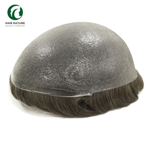 Toupee Super Sottile 0.02-0.03mm con Attaccatura Invisibile NG per Uomini, Base Full PU, Sistema di Capelli Umani Indiani con Densità del 90% - Product Image 4