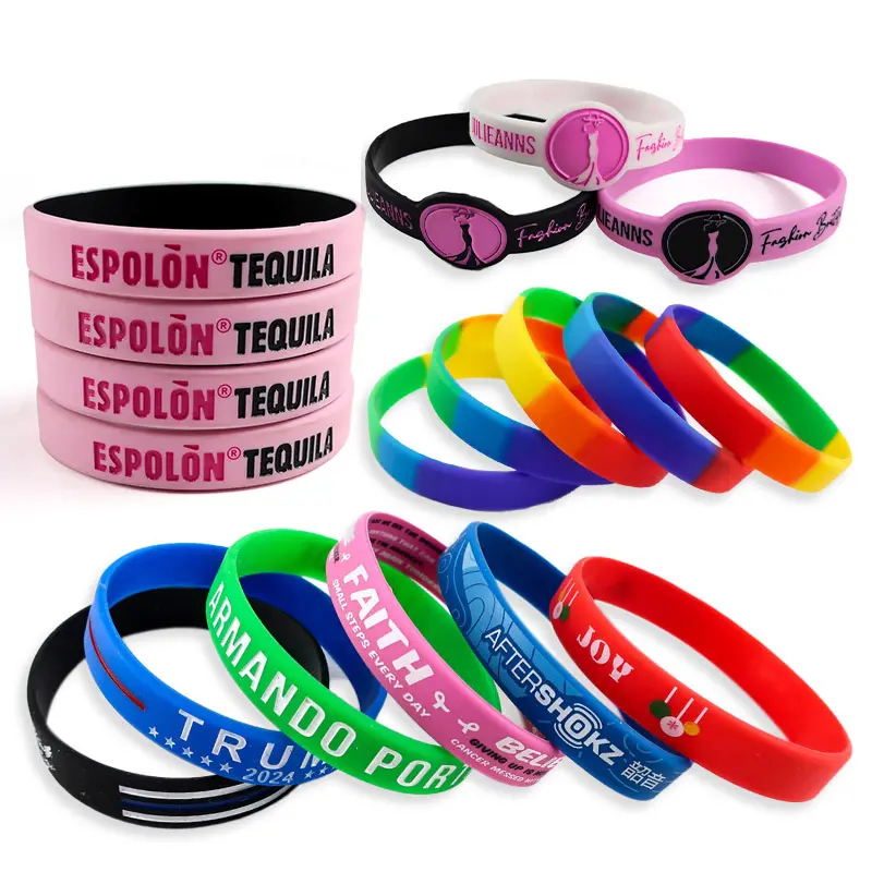 Custom Siliconen Polsbandjes Gepersonaliseerde Tekst Inscriptie Rubber Armbanden Voor Motivatie Party Gunsten Fondsenwervers Verjaardag