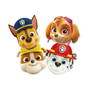 Masques de fête Paw Patrol, 6 pièces, 2 sacs de 2 pièces, découpes de visages de personnages, fournitures pour fête d'anniversaire pour enfants - Product Image 2