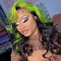 Perruque Lace Front sans colle cheveux humains Highlight 13x4 perruques Body Wave Lace Front colorées Honey Blonde Green HD perruques pour femmes