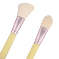 Pinceau professionnel en nylon synthétique et bois, 6 pièces, pour eye-liner, fond de teint, blush, avec logo personnalisé, pinceau éventail, correcteur visage, sans cruauté animale