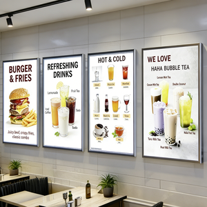 Boîte à lumière A1 A2 A3 A4, panneau publicitaire vertical double face suspendu, à économie d'énergie, pour salon de thé, snack-bar, cinéma, LED - Product Image 5