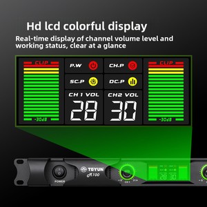เครื่องขยายเสียง <span class=keywords><strong>TEYUN</strong></span> M100 Class D 1U ระดับมืออาชีพ ช่องสัญญาณคู่ ระบบดิจิตอล เหมาะสำหรับการแสดงบนเวที ห้องประชุม และคาราโอเกะ - Product Image 3