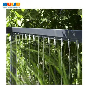 HJ Stainless Steel Railing Accessories Cable Railing/Wire Rope Fittings Round Balustrade 13 16 19 Round Handrail CrossBar Holder