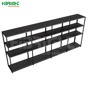 Étagères de supermarché en métal noir haute brillance, rayonnage de présentation double face robuste pour magasin et supermarché - Product Image 3