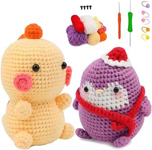 ชุดโครเชต์ DIY สำหรับผู้เริ่มต้น ง่ายต่อการถักด้วยไหมพรมแบบหลอด สำหรับงานถักไหมพรม ชุดเริ่มต้นถักโครเชต์ DIY ชุดโครเชต์รูปนก - Product Image 2