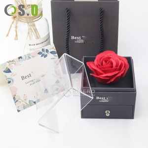 Shero Luxury Premium High End Single Rose Flower <b>Box</b> with <b>Clear</b> Acrylic Cover Custom Color Size for Romantic <b>Gift</b> Giving - Product Image 4