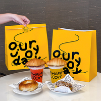 Sacs en papier kraft biodégradables et écologiques pour boulangerie, sur mesure, en gros, pour gâteaux et pains, à fond carré