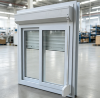 Ventana Corredera de PVC con Persiana Enrollable y Mosquitera, Aislamiento Acústico, Antirrobo, Ventana Corredera de UPVC para Villa