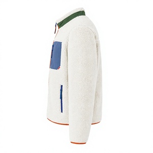 <b>Men</b> <b>Sherpa</b> Fleece <b>Jacket</b> 360g Anti-Bacterial Breathable Color Block Zip-Up Front Custom Logo Eco-Friendly Winter Outerwear - Product Image 4
