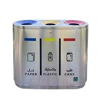 Poubelle en acier inoxydable de 32 gallons avec un ouverture circulaire colorée sur le couvercle