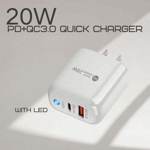 Wholesale A+C Power Adapter US/EU <b>Plug</b> PD 3.0 20W Fast Usb C Portable Wall Charger Type C Fast Travel Charger - Product Image 4
