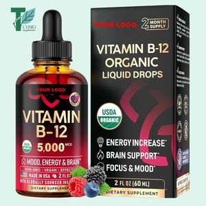 Gouttes liquides de vitamine <span class=keywords><strong>B12</strong></span> de marque privée, supplément de vitamine <span class=keywords><strong>B12</strong></span> pure pour une augmentation de l'énergie et un soutien cognitif de l'humeur - Product Image 1