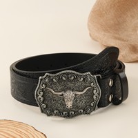 Ceinture en alliage pour homme, style vintage robuste, boucle à plaque, durable, attrayante, haut de gamme, style américain, pour vêtements d'extérieur