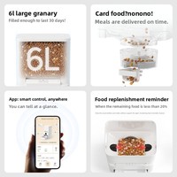 Distributeur automatique intelligent pour animaux de compagnie 6L avec caméra, contrôle via application WiFi 5GHz 2.4GHz 142 °   Vision nocturne grand angle et double alimentation
