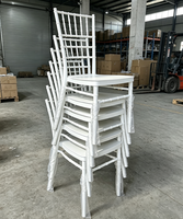 Chaise Chiavari en plastique blanc empilable pour hôtel, banquet, mariage, fête, événement