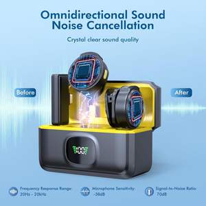 Microphone cravate sans fil PIX-LINK <span class=keywords><strong>J6</strong></span> avec clip magnétique et écran d'affichage, réduction du bruit, avec étui de charge, vente en gros - Product Image 4